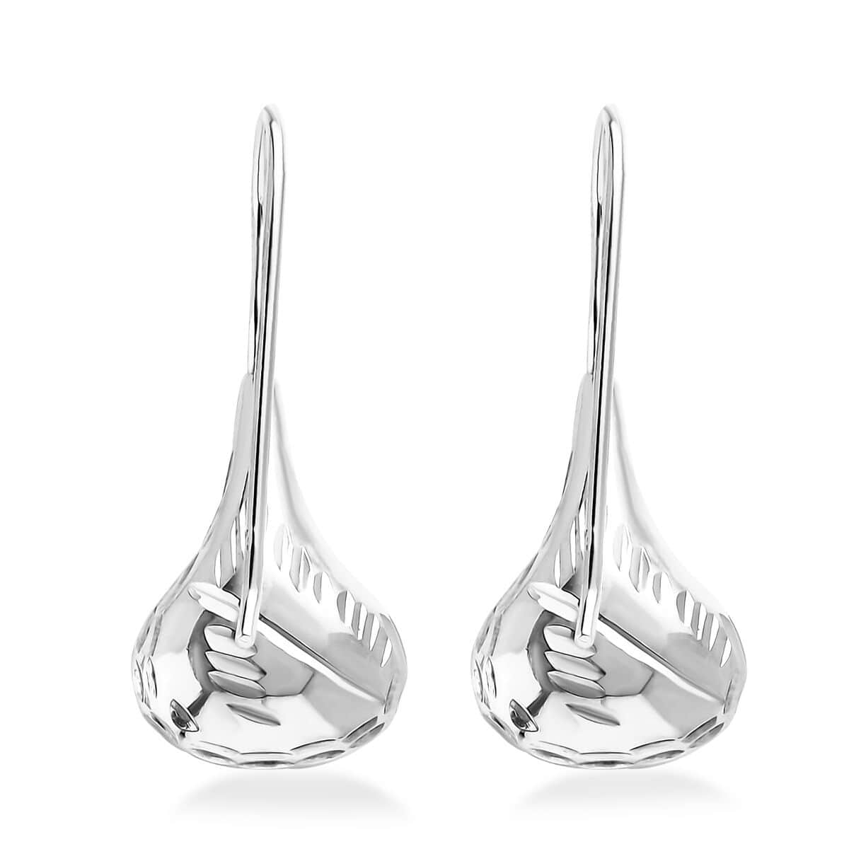 Organic Shape Teardrop Earrings in Sterling Silver 2.50 Grams image number 4