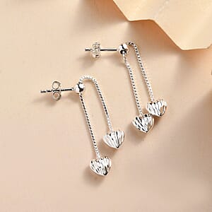 Heart Earrings in Sterling Silver 2 Grams