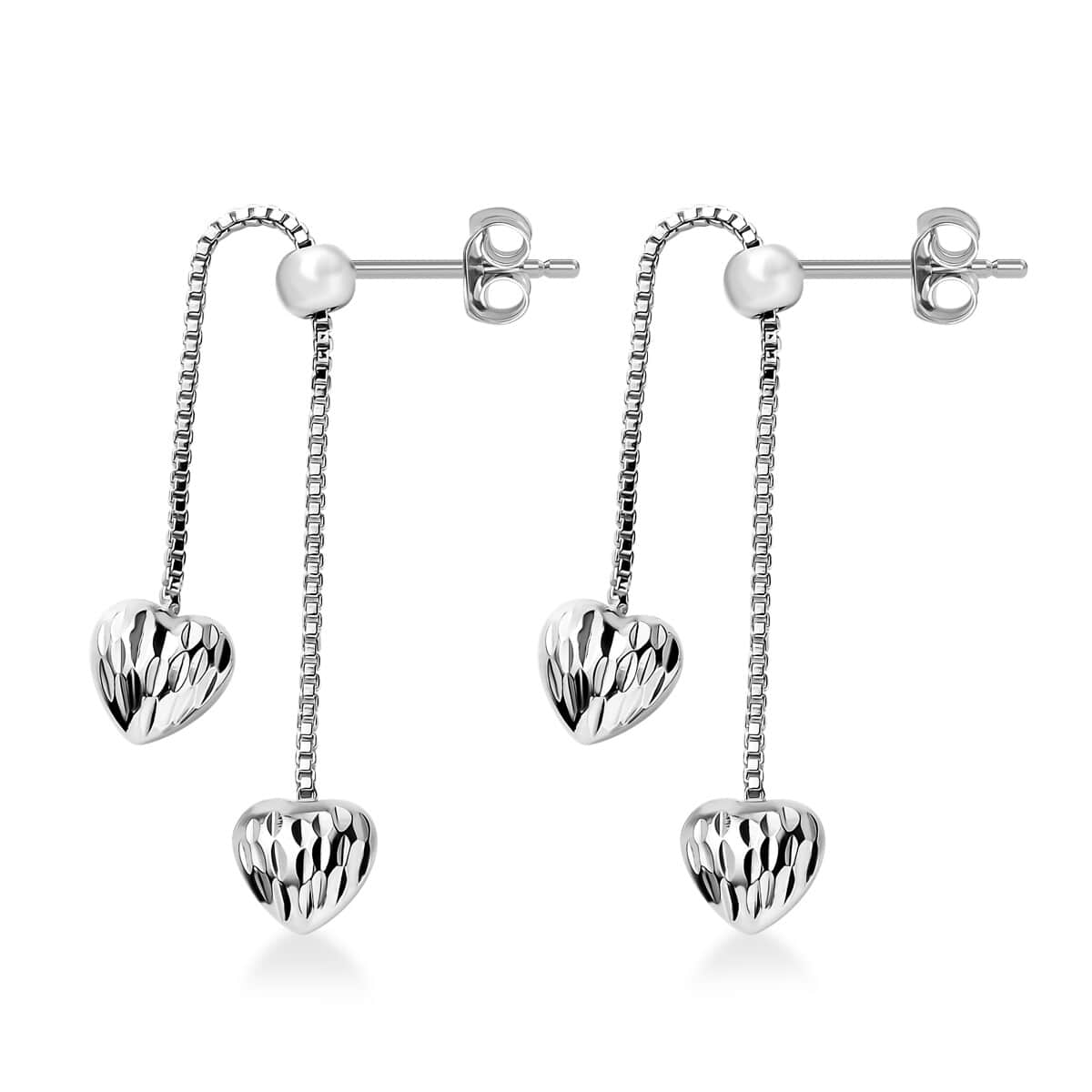 Heart Earrings in Sterling Silver 2 Grams image number 3