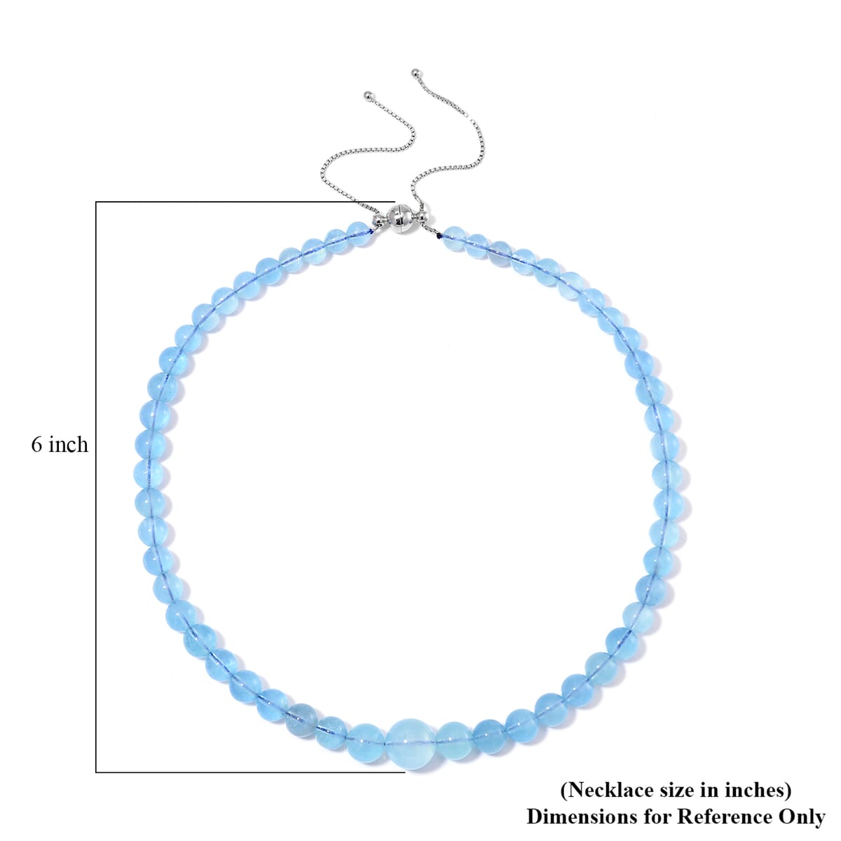 Aquamarine 219.00 ctw Beaded Necklace in Rhodium Over Sterling Silver 18-22 Inches image number 4