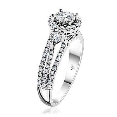 Diamond G-H I1 1.00 ctw Ring in 14K White Gold (Size 5.0)