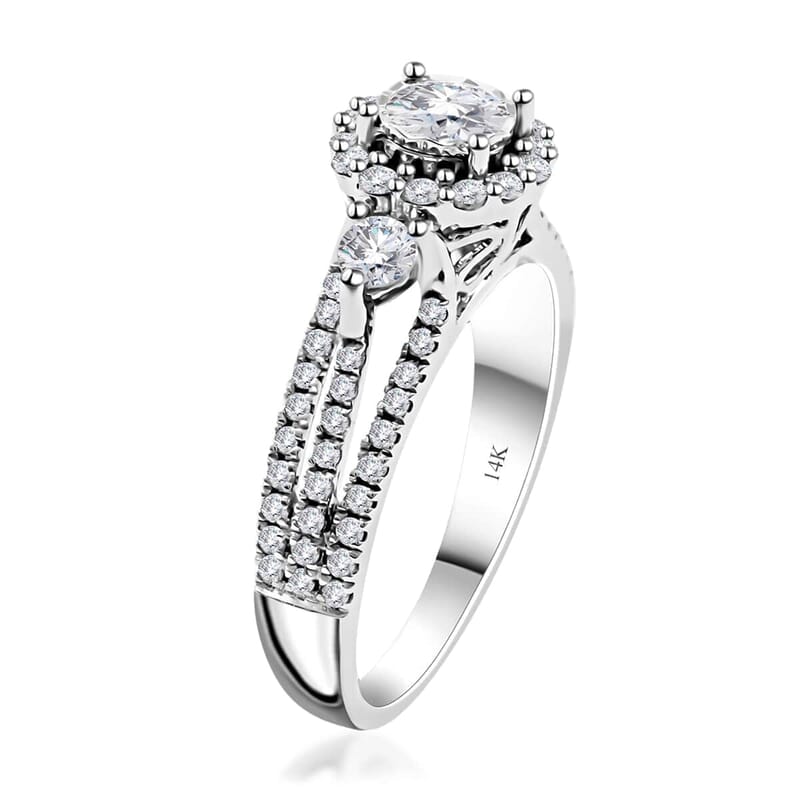 Diamond G-H I1 1.00 ctw Ring in 14K White Gold (Size 5.0)