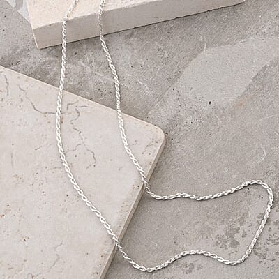 Sterling Silver 1.5mm Rope Chain Necklace 20 Inches 5.4 g