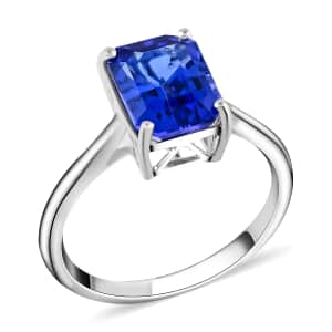 Certified and Appraised Rhapsody AAAA Tanzanite and Diamond 2.70 ctw Ring in 950 Platinum, Solitaire Engagement Rings,Promise Rings For Women (Size 5.0)