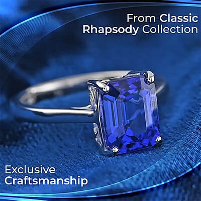 Certified and Appraised Rhapsody AAAA Tanzanite and Diamond 2.70 ctw Ring in 950 Platinum, Solitaire Engagement Rings,Promise Rings For Women (Size 5.0)
