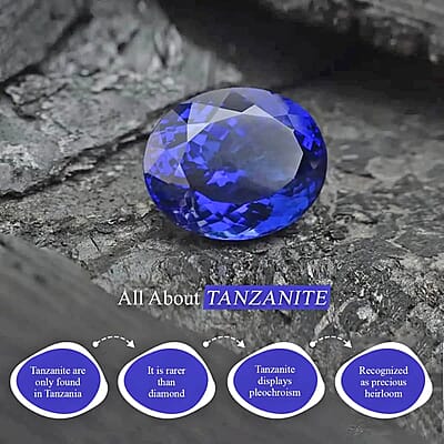 Certified and Appraised Rhapsody AAAA Tanzanite and Diamond 2.70 ctw Ring in 950 Platinum, Solitaire Engagement Rings,Promise Rings For Women (Size 5.0)