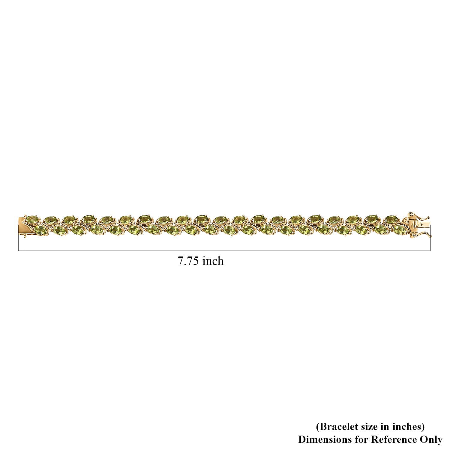 D'Joy Hebei Peridot 17.75 ctw Tree Vines Bracelet in 18K Vermeil Yellow Gold Over Sterling Silver (7.25 In)