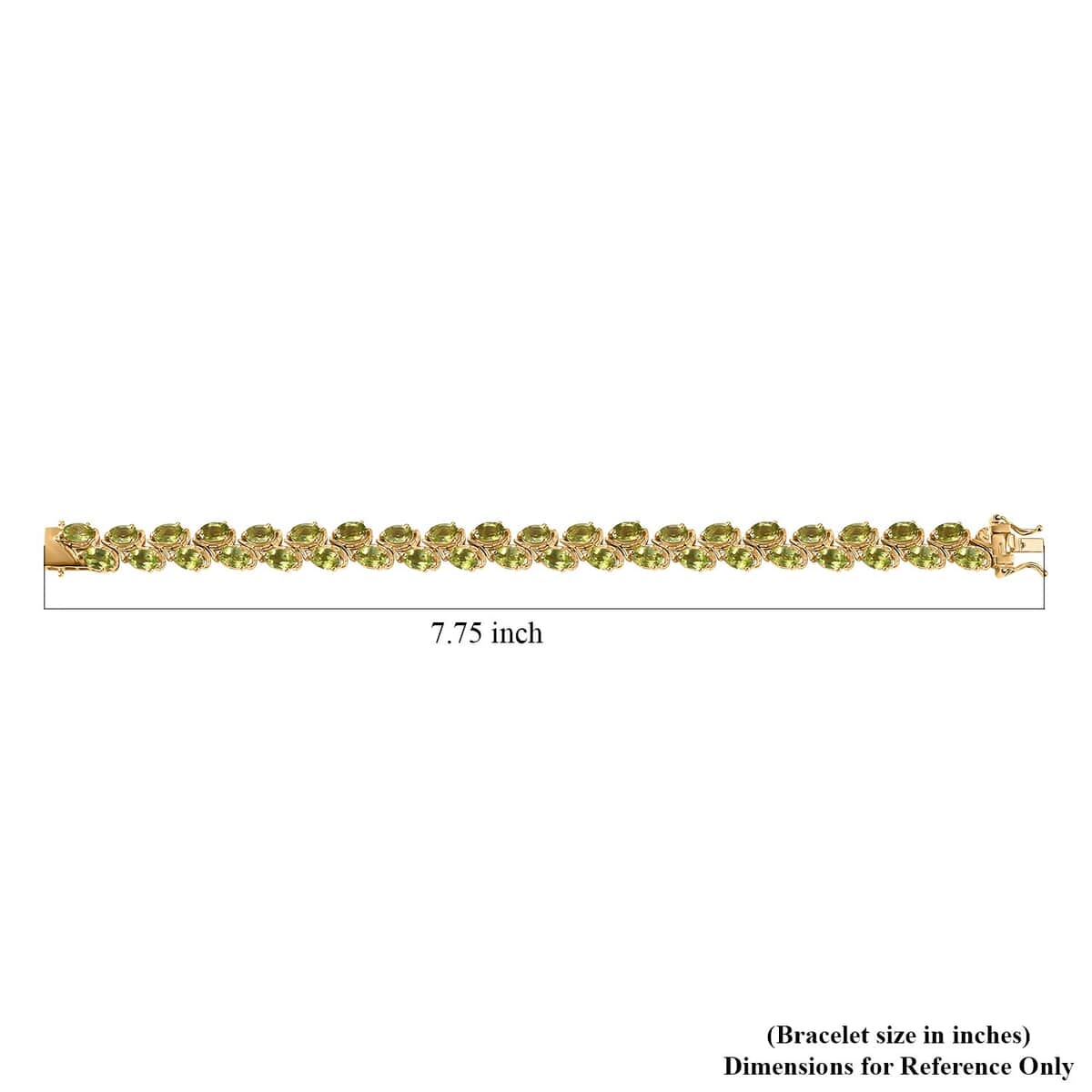 Hebei Peridot 17.75 ctw Tree Vines Bracelet in 18K Vermeil Yellow Gold Over Sterling Silver (7.25 In) image number 4