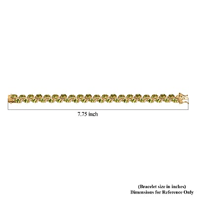 D'Joy Hebei Peridot 17.75 ctw Tree Vines Bracelet in 18K Vermeil Yellow Gold Over Sterling Silver (7.25 In)