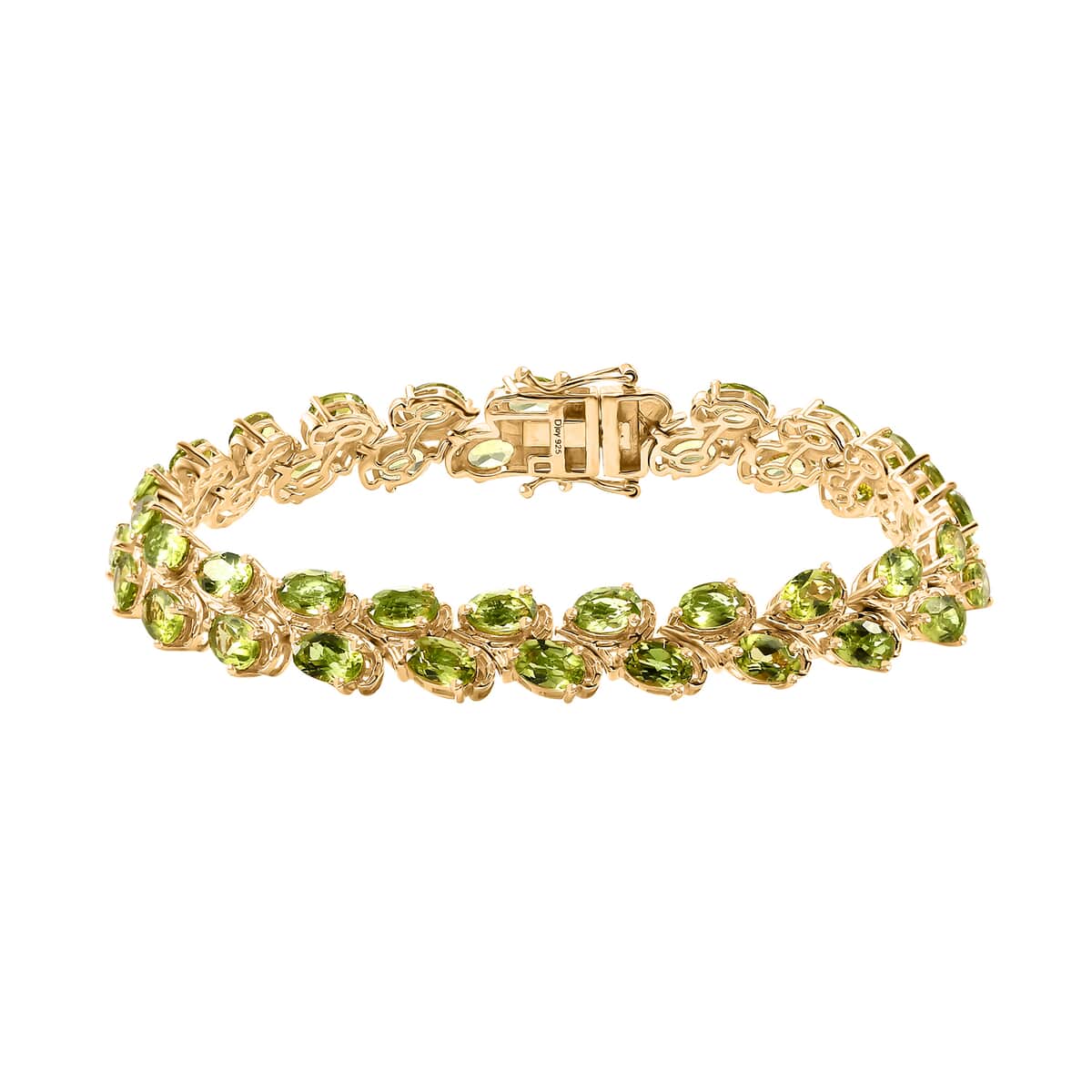 Hebei Peridot 19.50 ctw Tree Vines Bracelet in 18K Vermeil Yellow Gold Over Sterling Silver (8.00 In) image number 0