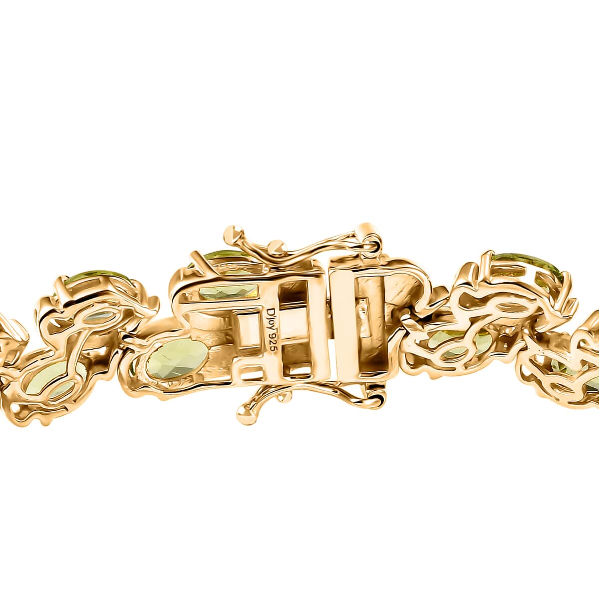 Hebei Peridot 19.50 ctw Tree Vines Bracelet in 18K Vermeil Yellow Gold Over Sterling Silver (8.00 In) image number 3