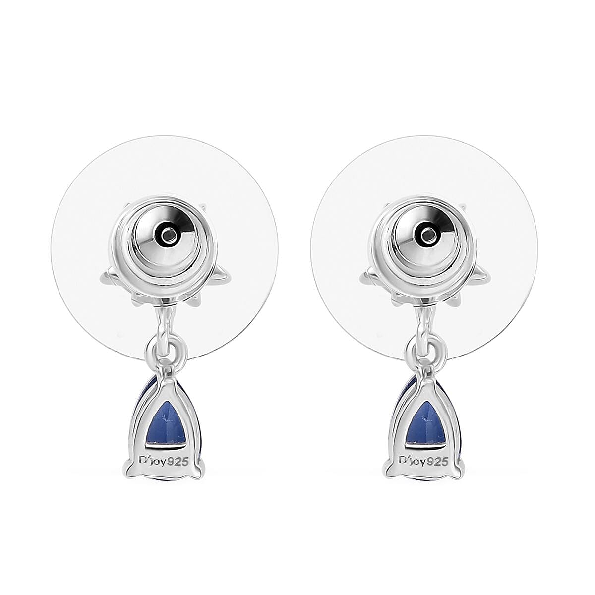 D'Joy Kashmir Kyanite and White Zircon 1.20 ctw Drop Earrings in Vermeil YG and Rhodium Over Sterling Silver
