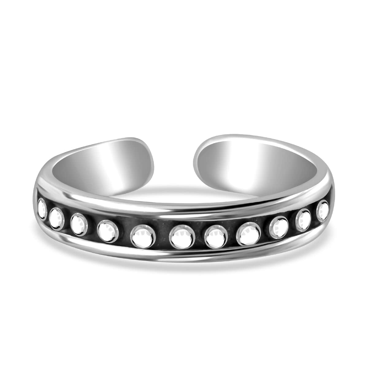 Half Eternity Open Band Ring in Sterling Silver (Size 6.0) 1.36 Grams image number 0