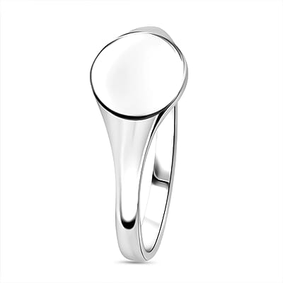 Round Signet Ring in Sterling Silver (Size 10.0) 2.14 Grams