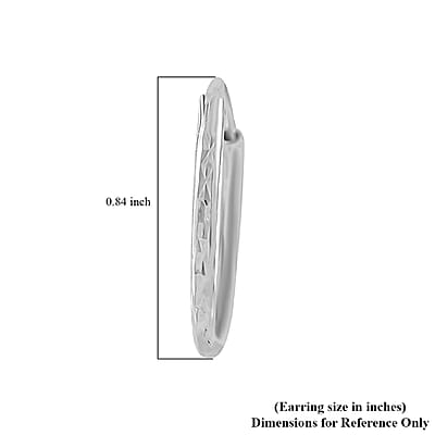 Textured Hoop Earrings in Sterling Silver 1.25 Grams