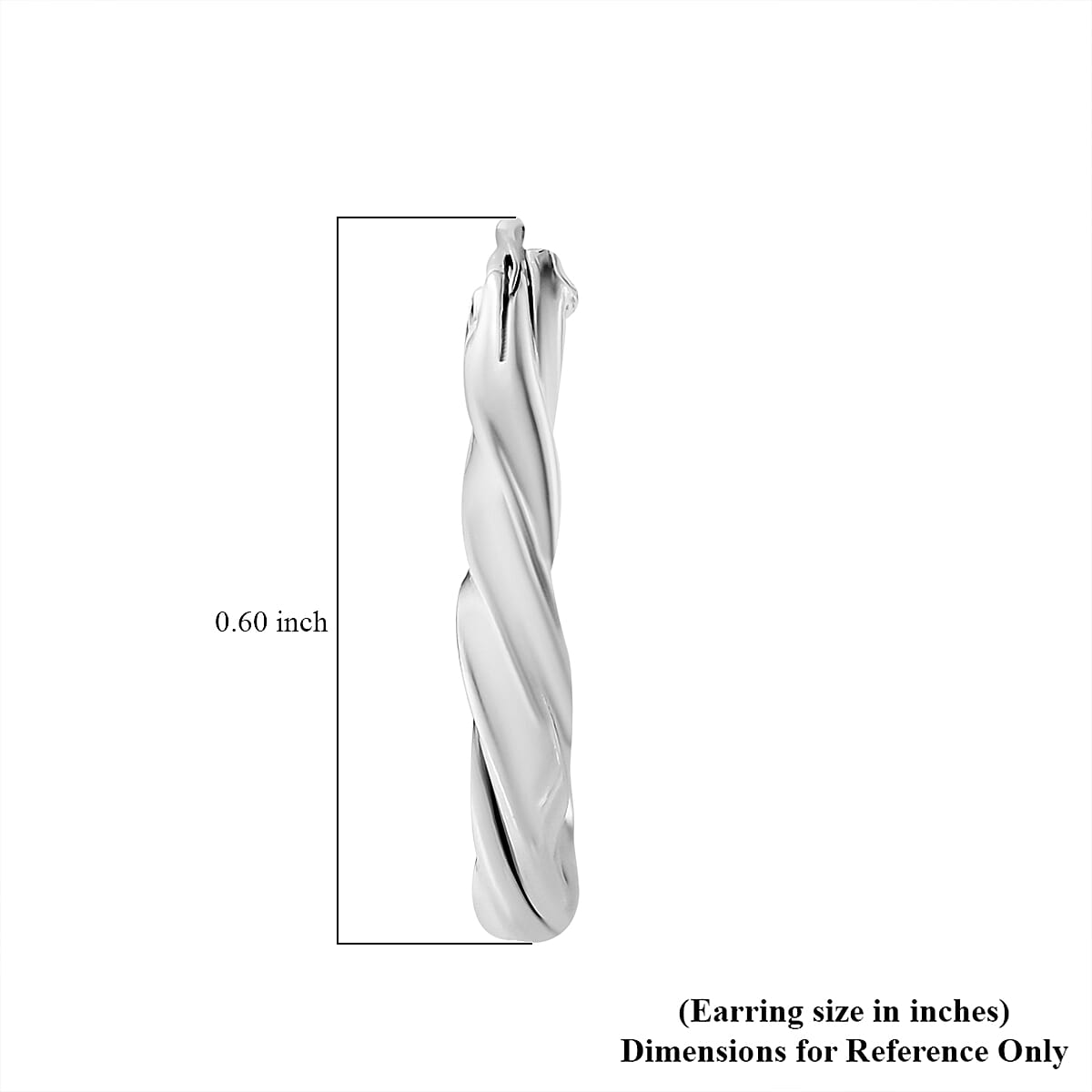 Twisted Rope Hoop Earrings in Sterling Silver 1.38 Grams