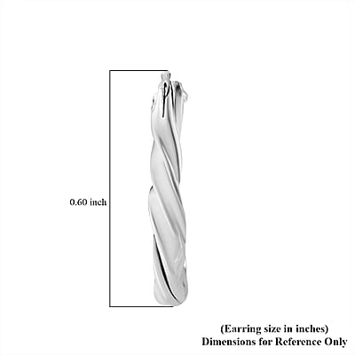 Twisted Rope Hoop Earrings in Sterling Silver 1.38 Grams