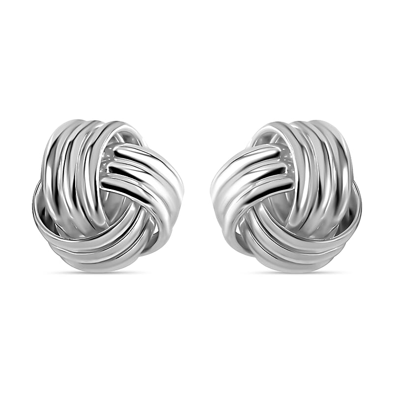 Knot Stud Earrings in Sterling Silver 2.08 Grams