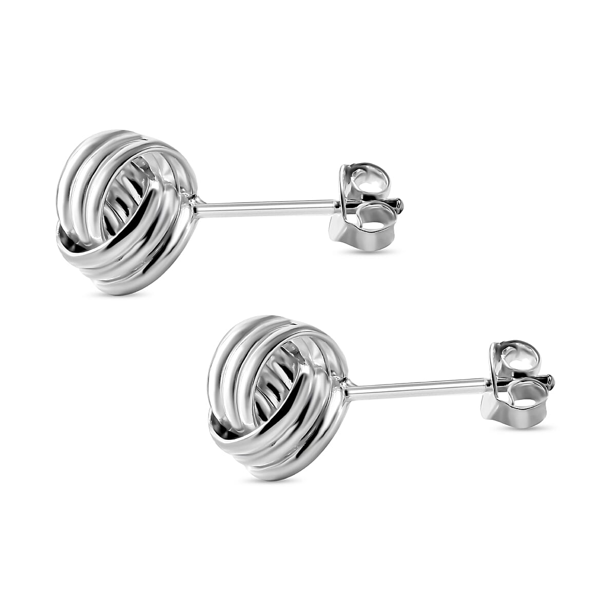 Knot Stud Earrings in Sterling Silver 2.08 Grams image number 2