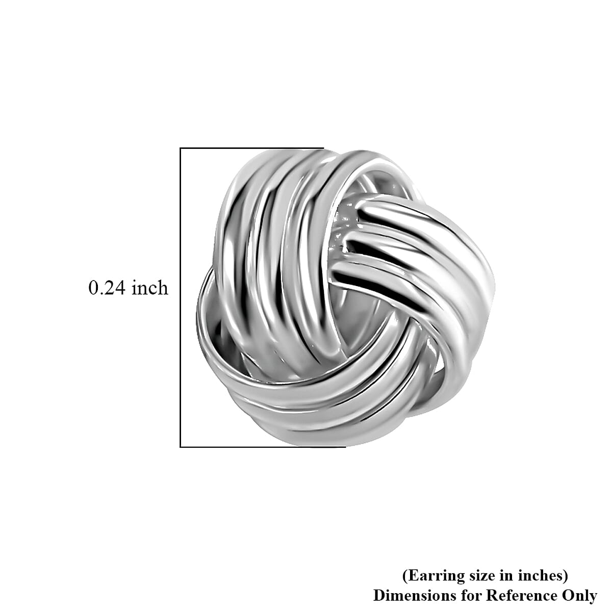 Knot Stud Earrings in Sterling Silver 2.08 Grams image number 3