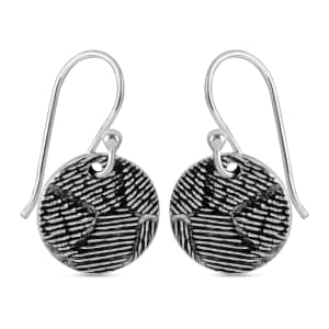 Sterling Silver Round Dangle Earrings 3.03 Grams