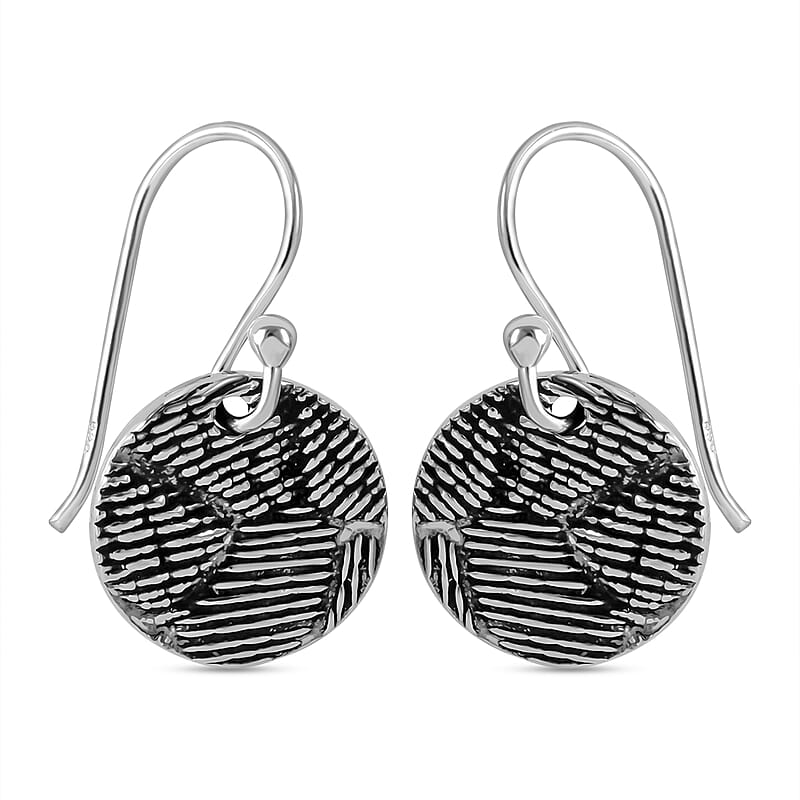 Sterling Silver Round Dangle Earrings 3.03 Grams