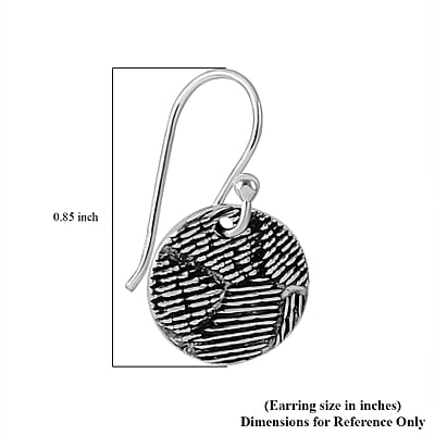 Sterling Silver Round Dangle Earrings 3.03 Grams