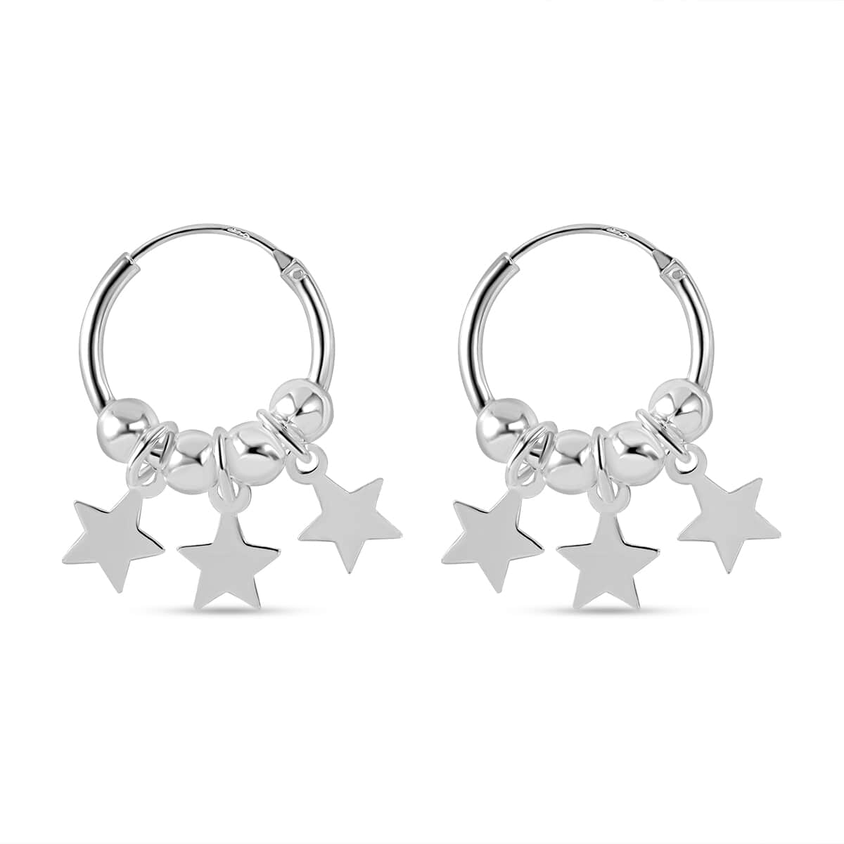 Sterling Silver Hoop Earrings 2.53 Grams image number 0