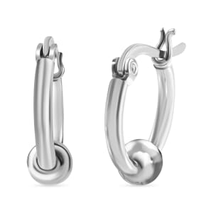 Captive Bead Hoop Earrings in Sterling Silver 2.03 Grams