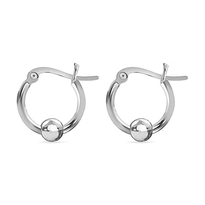 Captive Bead Hoop Earrings in Sterling Silver 2.03 Grams