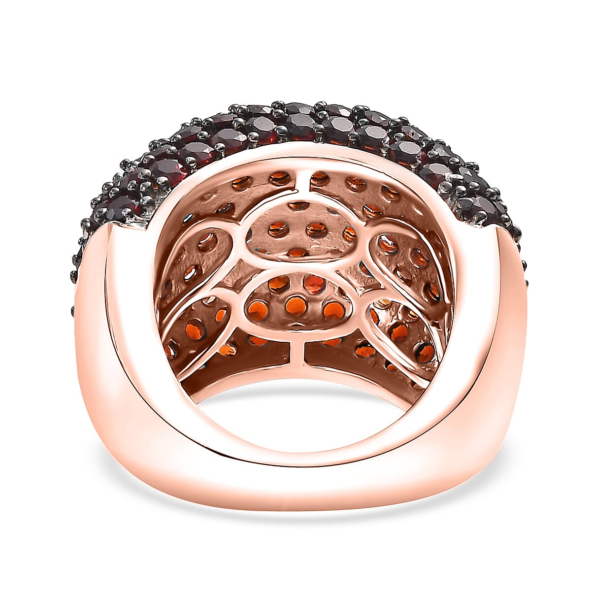 Karis Mozambique Garnet 8.20 ctw Dome Ring in 18K RG Plated (Size 9.0) image number 4