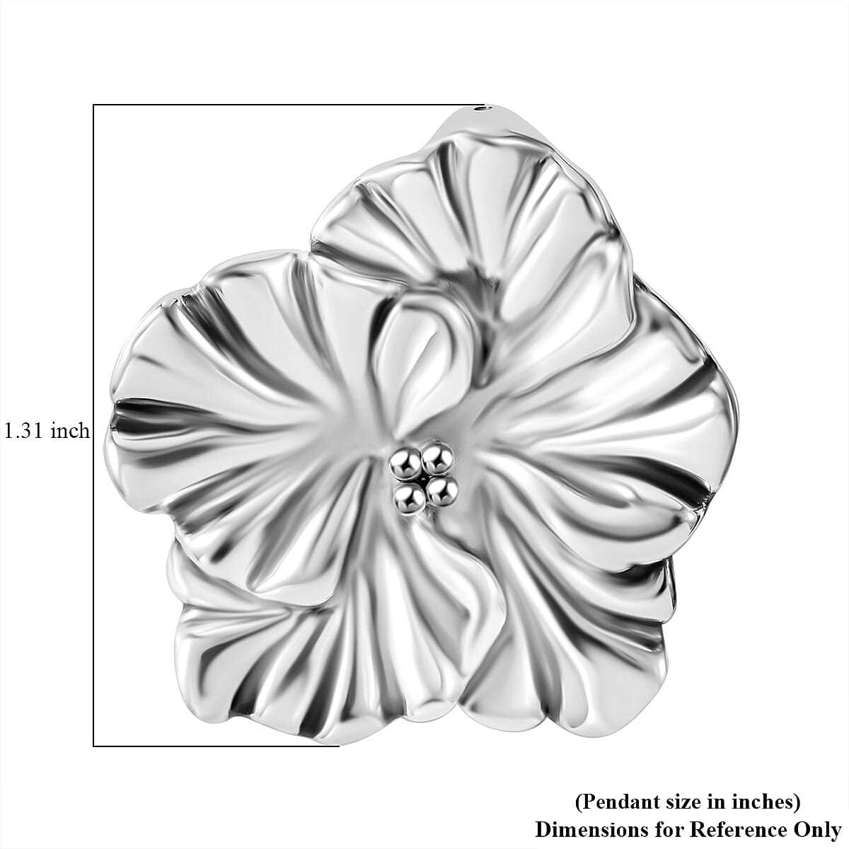 Flower Pendant without Chain in Sterling Silver 7.8 Grams