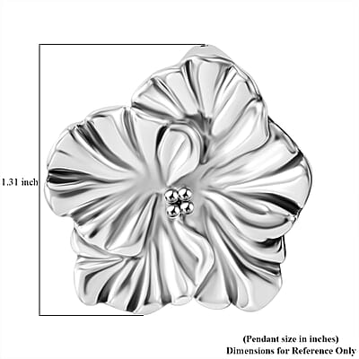 Flower Pendant without Chain in Sterling Silver 7.8 Grams