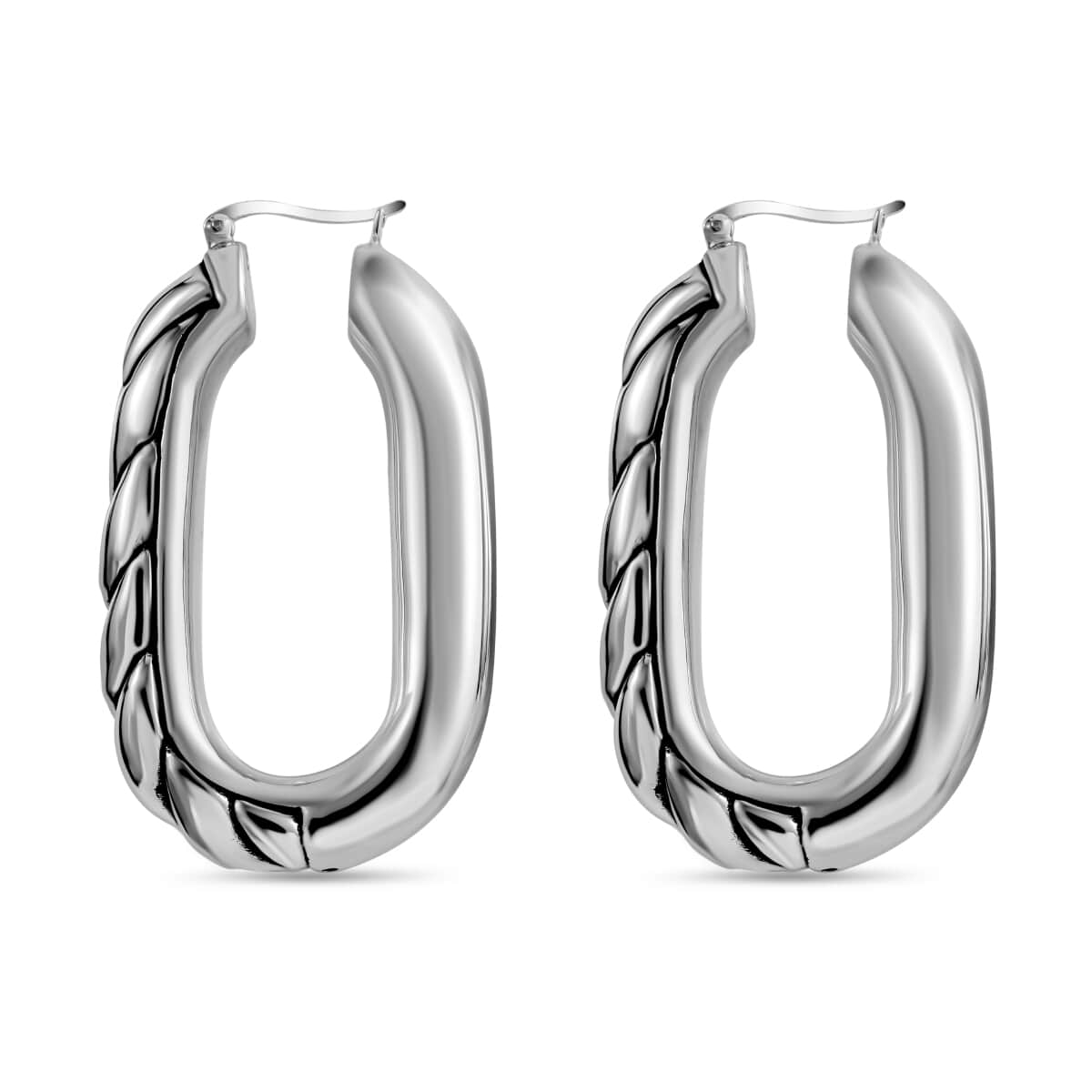 Sterling Silver Hoop Earrings (13.8 g) image number 3