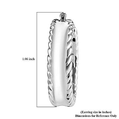 Rope Twisted Hoop Earrings in Sterling Silver 10 Grams