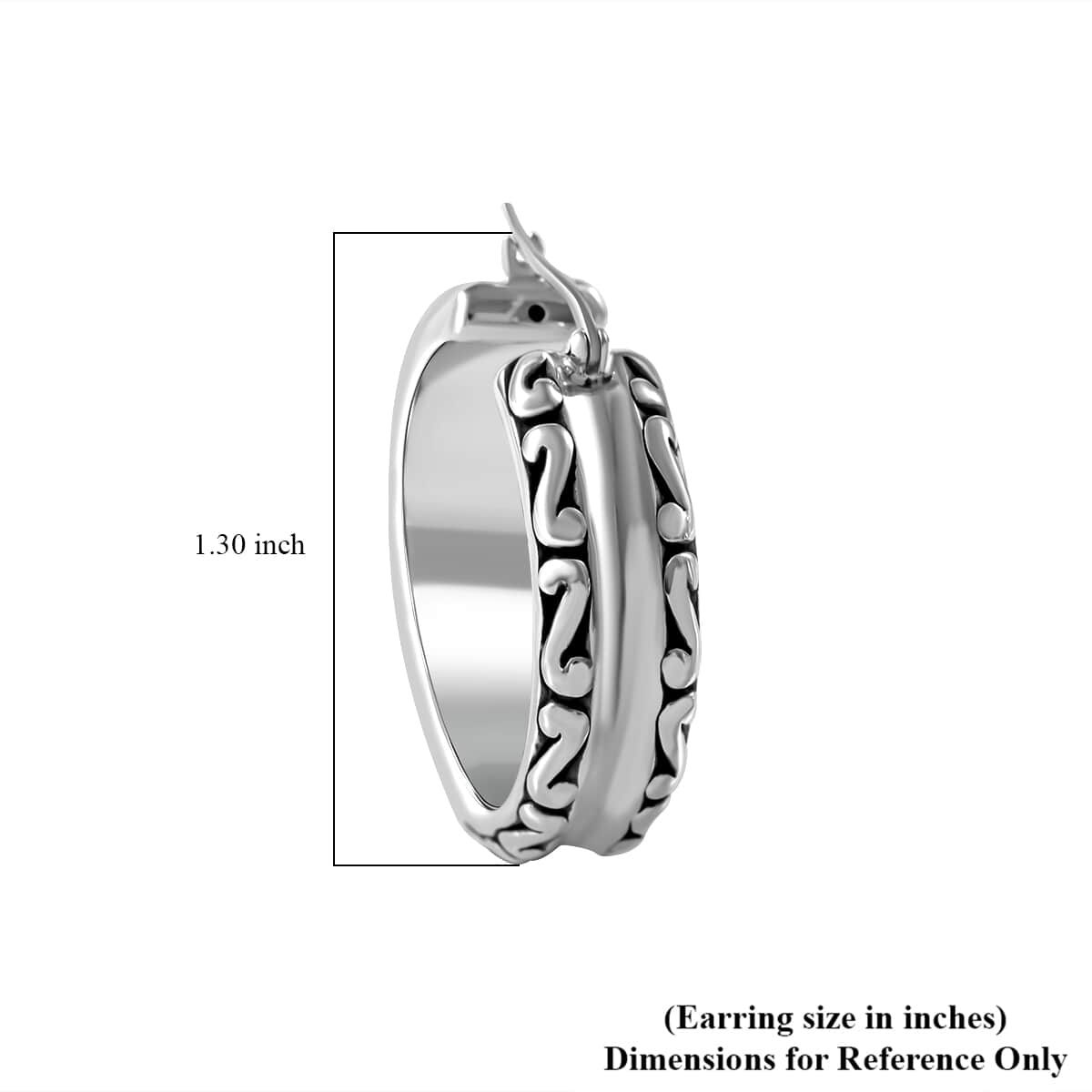 Filigree Hoop Earrings in Sterling Silver 10.5 Grams image number 4