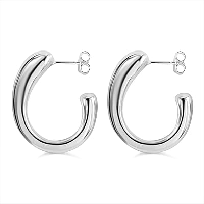 Sterling Silver Half Hoop Earrings 9 Grams
