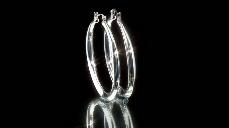 Hoop Earrings in Sterling Silver 8 Grams