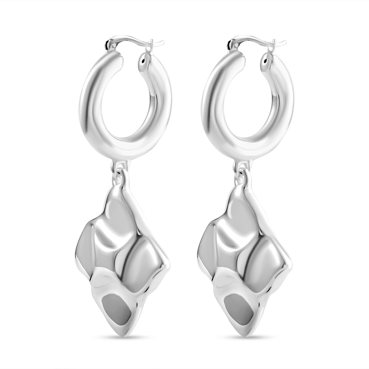 Stellar Glow Hoop Earrings in Sterling Silver 10.96 Grams
