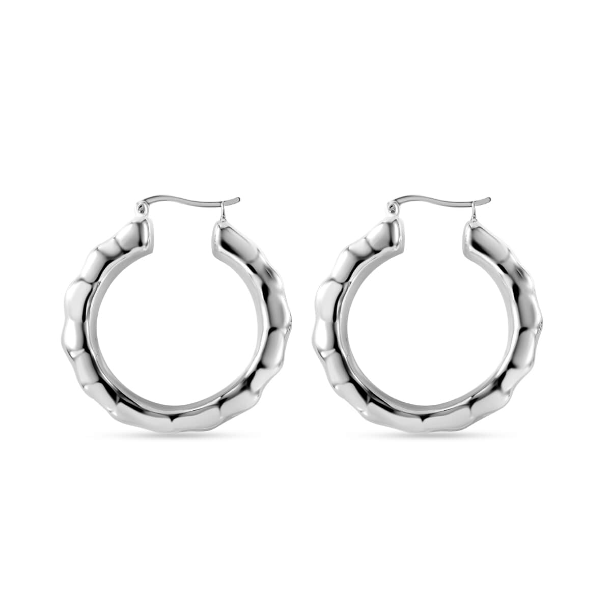 Sterling Silver Hoop Earrings 9.93 Grams image number 3