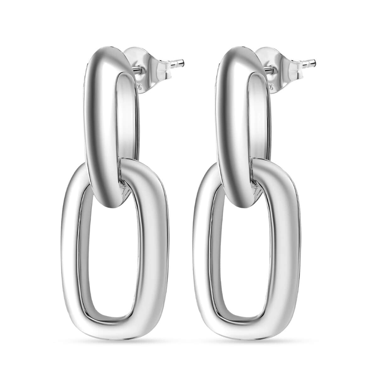 Link Earrings in Sterling Silver 7.3 Grams image number 2