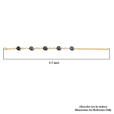 Baroque Shape Tahitian Pearl Station Bracelet in 14K Yellow Gold Over Sterling Silver (8.00 In)