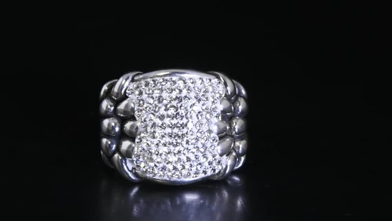 White Austrian Crystal Ring in Sterling Silver (Size 10)