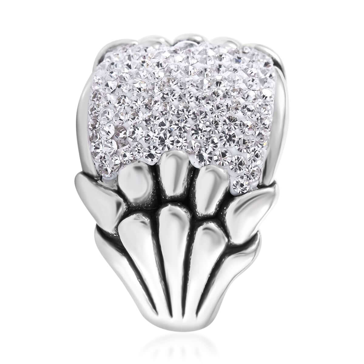 White Austrian Crystal Ring in Sterling Silver (Size 5.0) image number 2