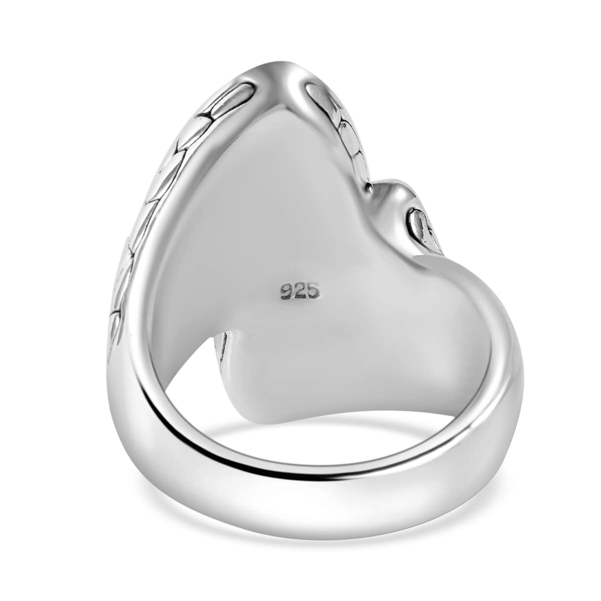 Value Buy White Austrian Crystal Bypass Ring in Sterling Silver (Size 10.0) image number 3