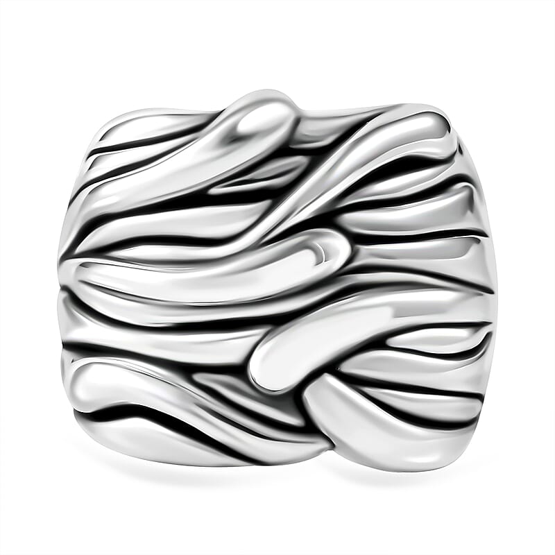 Waveform Statement Ring in Sterling Silver (Size 10.0) 5.30 Grams