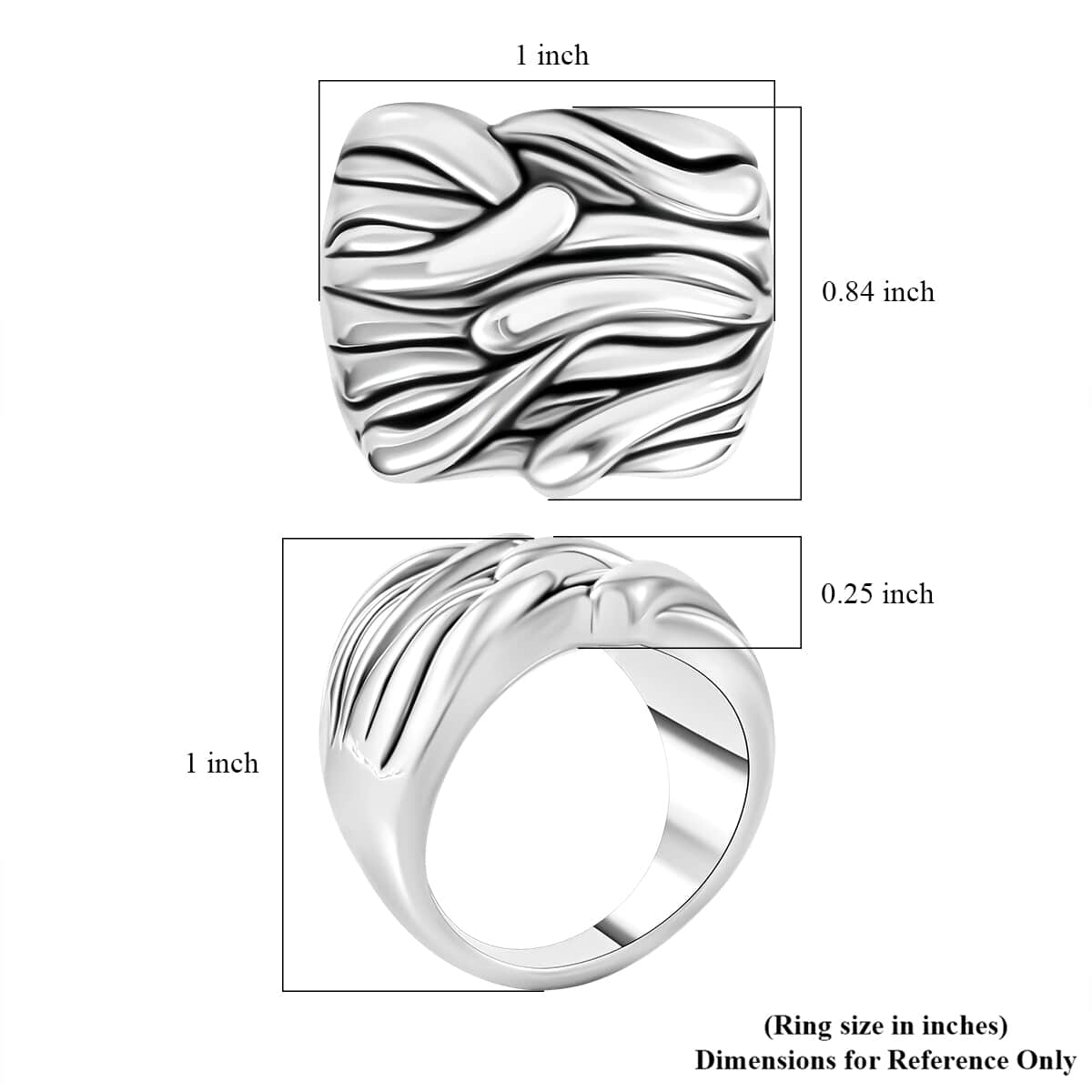 Waveform Statement Ring in Sterling Silver (Size 5.0) 5.30 Grams image number 5