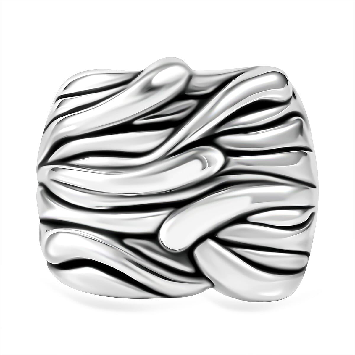 Waveform Statement Ring in Sterling Silver (Size 6.0) 5.30 Grams image number 0