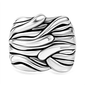 Waveform Statement Ring in Sterling Silver (Size 6.0) 5.30 Grams