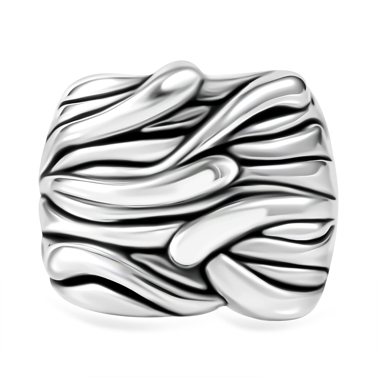 Waveform Statement Ring in Sterling Silver (Size 9.0) 5.30 Grams image number 0